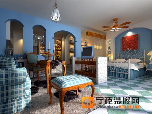 地中海書房裝修圖片