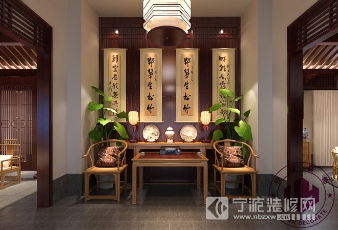 中式玄關(guān)裝修圖片